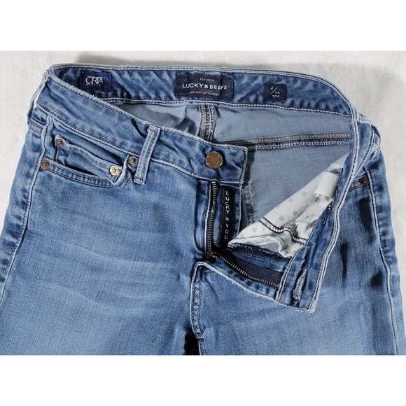 Lucky Brand Jeans Womens Lolita Skinny 2 / 26 Raw Hem Ankle Low Rise Medium Wash - Picture 3 of 16